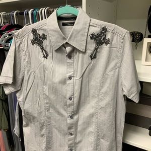 Two AM Button Up Short Sleeve Shirt